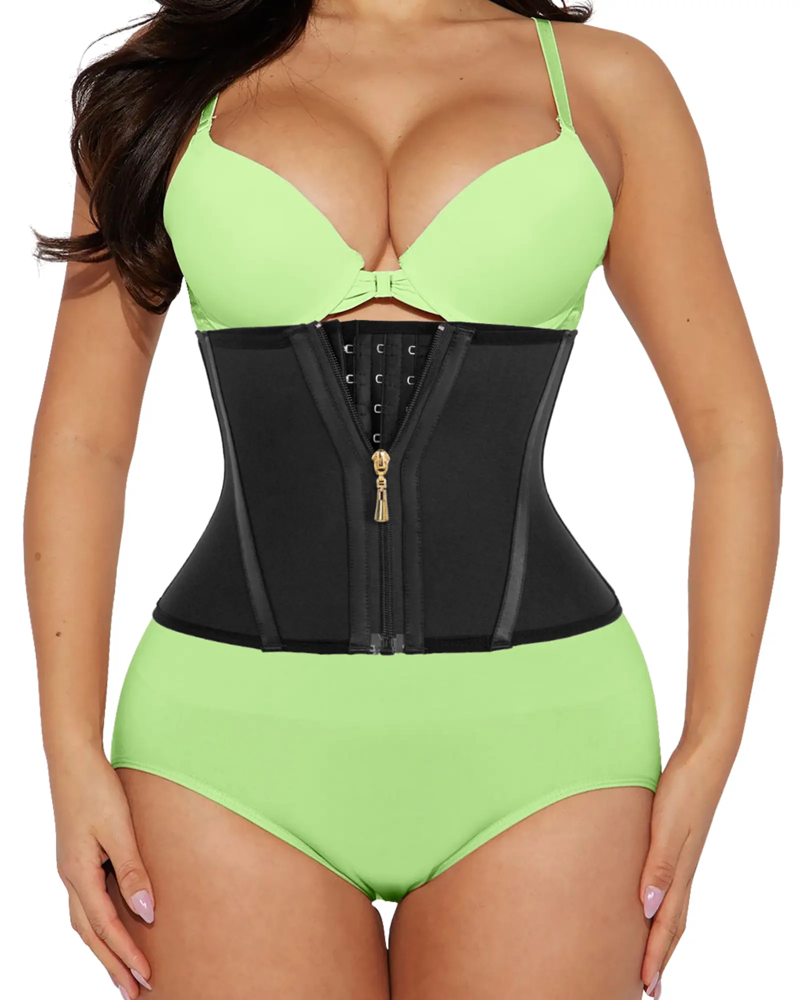 Women's Short Torso Waist Trainer, 11.5-inch Tummy Control Corset with Zipper & Adjustable Hooks, Stomach Shapewear Girdle for Back Support, Stomach Shapewear Underwear, Shaper Waist Trainer