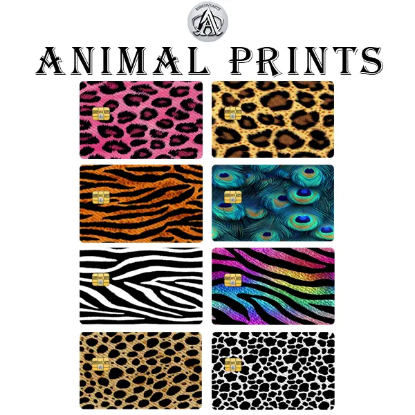 Animal Prints Debit Card Skins Decals High Quality Vinyl for Customization and Personalization in Vibrant Patterns