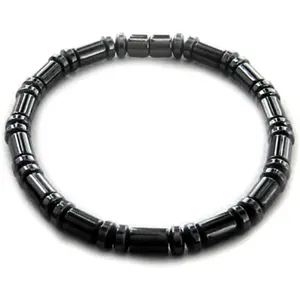 Men's  Hematite Cylindrical Bead Bracelet