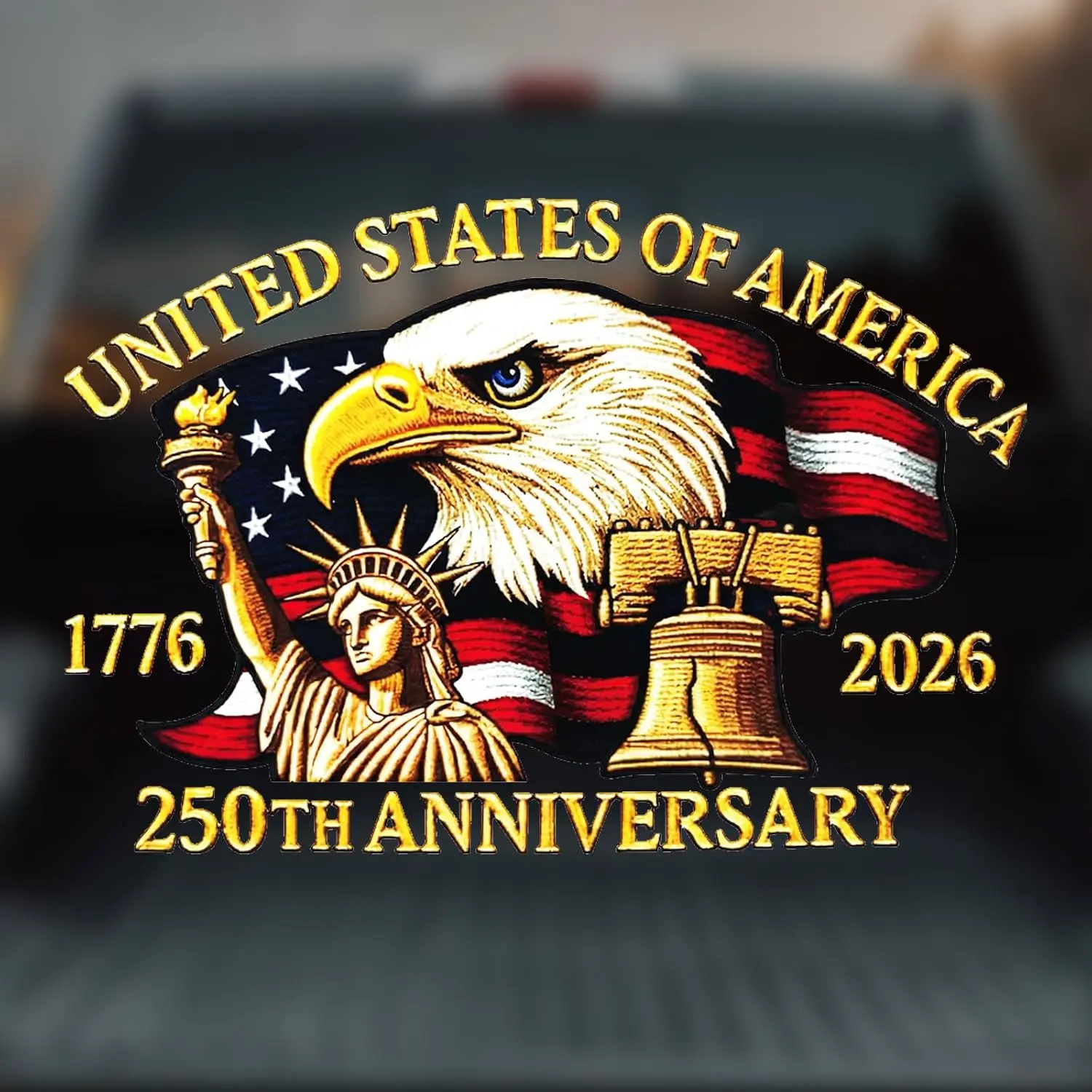 2PCS Patriotic 250th Anniversary USA Car Window Decal Stickers, 1776-2026 American Independence Commemorative Eagle & Statue of Liberty Bumper Stickers for Cars/SUVs, Pickup Trucks (Statue of Liberty Design), Patriotic Stickers