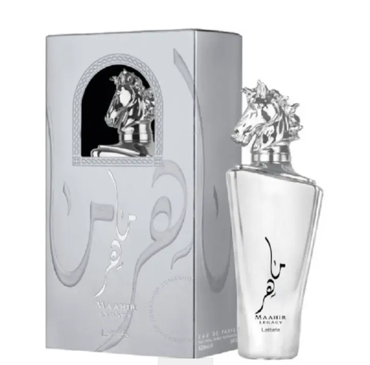 Lattafa Perfumes MAAHIR SILVER Men's Luxury Perfume - 3.4Oz(100ml) Elegant, Complex, Stylish, Enduring Scent That Evokes Strength and Confidence