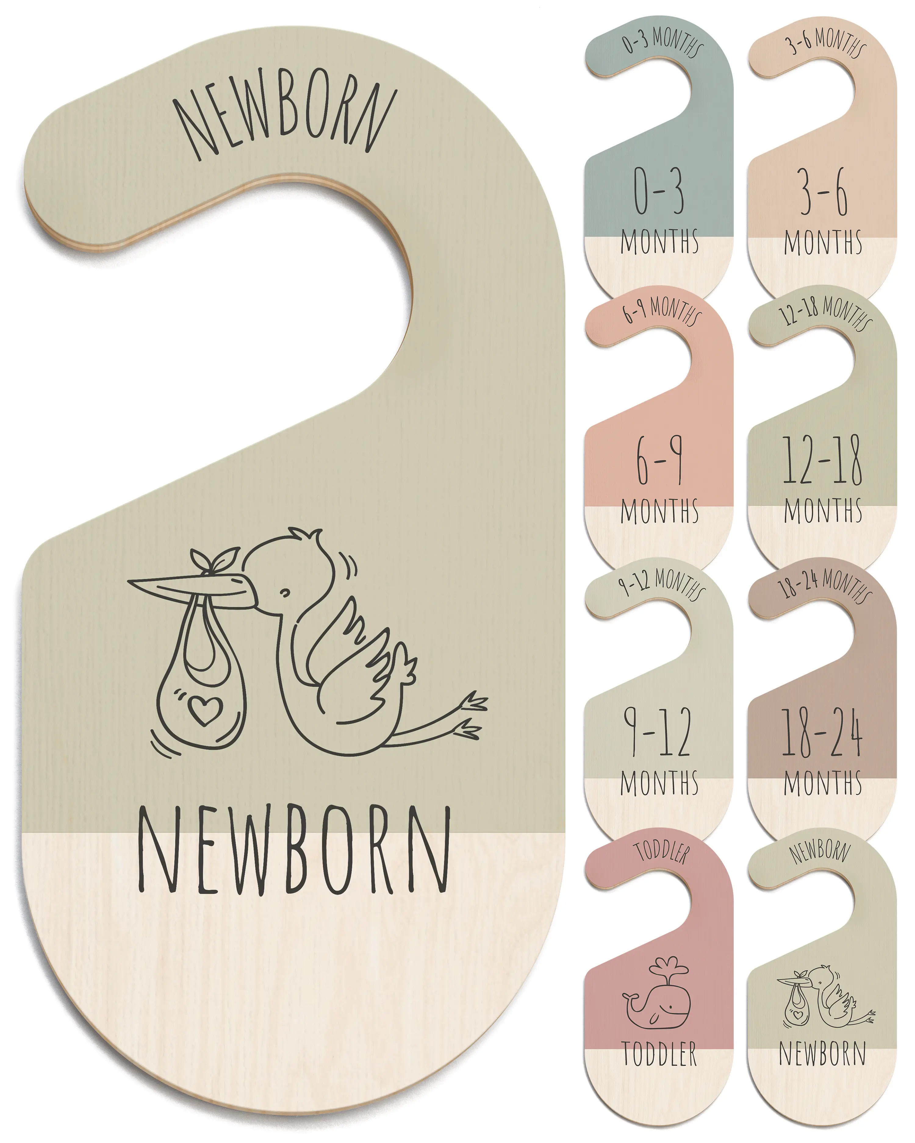 Baby Clothes Dividers For Closet - Summer Sale Deals Wooden Baby Clothes Organizer Dividers for Boy & Girl, 8 Baby Closet Dividers by Size - Ideal Clothing Organizers