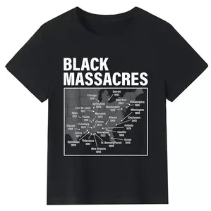 Black Massacres History Map Afro American Straggle Awareness T-Shirt
