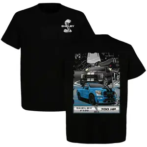 Shelby F150 T-Shirt with Ford Muscle Pickup Graphic Design, 700HP Supercharged Truck Graphic Cotton Tee for American Performance Fans, Perfect Gift for Car Enthusiasts and Ford Lovers