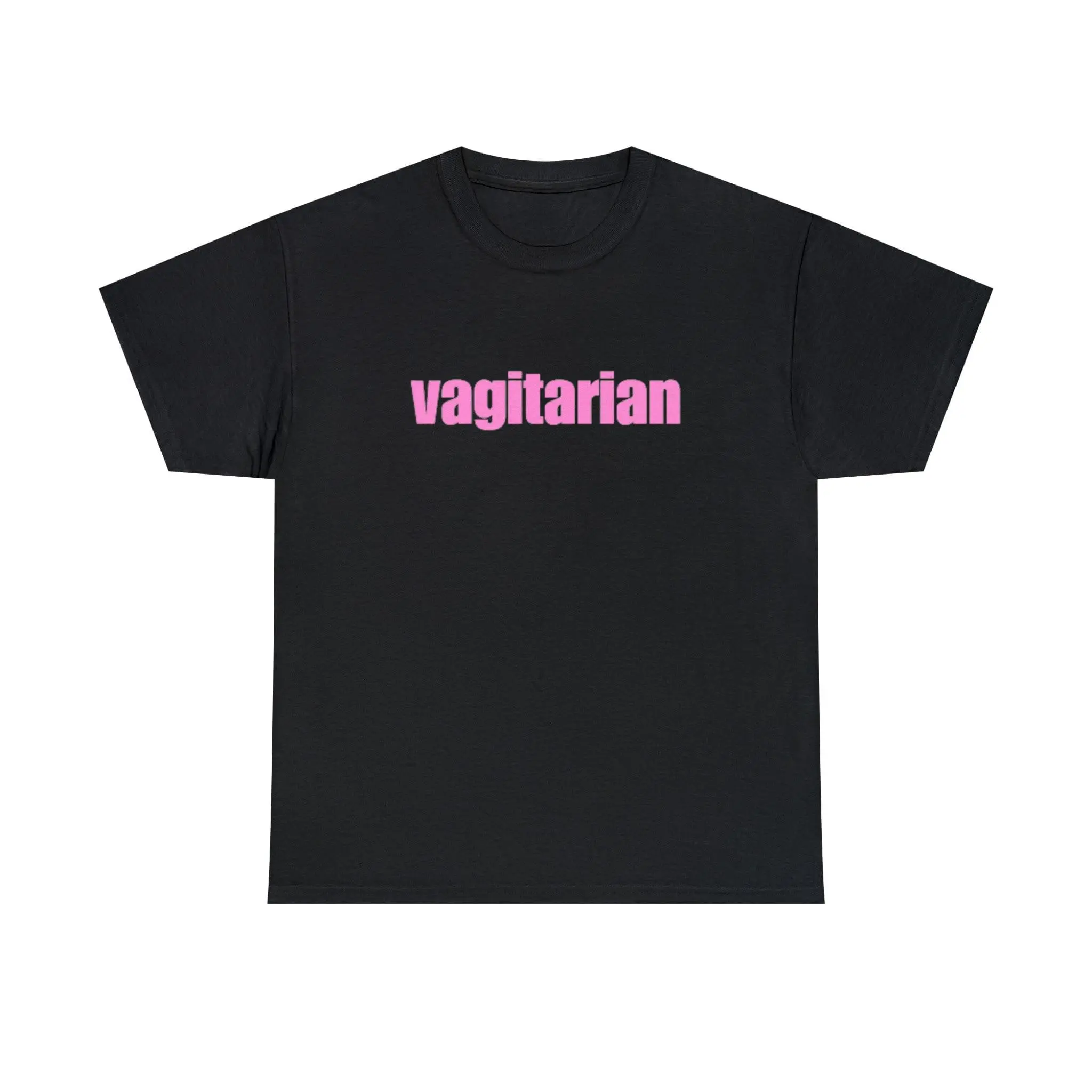 Vagitarian Funny Graphic T-Shirt, Unisex Casual Shortsleeve Cotton Blend Tops for Lesbian & Bisexual LGBTQ Pride, Round Neck