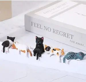 5 PCS Mini Cat Desk Figurines Tiny Multi Pose Cats Resin Décor for Computer Monitor Shelves Car Dashboards Accessories Office School Home Desk Decor Cute Gift for Cat Lovers Friends Kids Coworkers