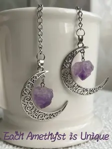 Crystal Tea Infuser, Loose Leaf Tea Steeper, Cute Tea Strainer, Crystal Tea Ball, Amethyst with Crescent Moon Charm, Gift for Tea Lovers