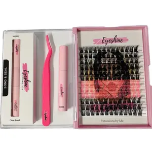 Eyeshine CEO Pink ombré (12-16mm) lash kit includes - Clear Bond and Seal, tweezer and Oil remover