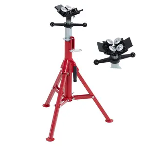 GARVEE V-Head Pipe Jack, 28-52" Adjustable, 1/8"-12" Cap, 2500 lb Load