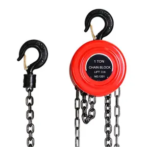 Manual Chain Hoist |   1 Ton/2000 lbs Capacity |   10' Lift |   2 |   Manual Hand Lift Chain Block Hoist (1T-Red)