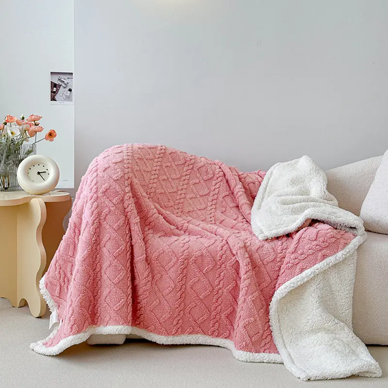 【Summer Sale】ROSEKIND Fluffy Sherpa Blanket, Ultra Soft Fuzzy Throw Blanket for Couch and Bed, Warm Cozy Thick Fleece Blanket, Cute Reversible Plush Throw for Sofa and Bedroom