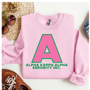 Alpha Kappa Alpha Sorority Sweatshirt, AKA Pink Green Crewneck, Sorority Graphic Sweater, Ivies Apparel
