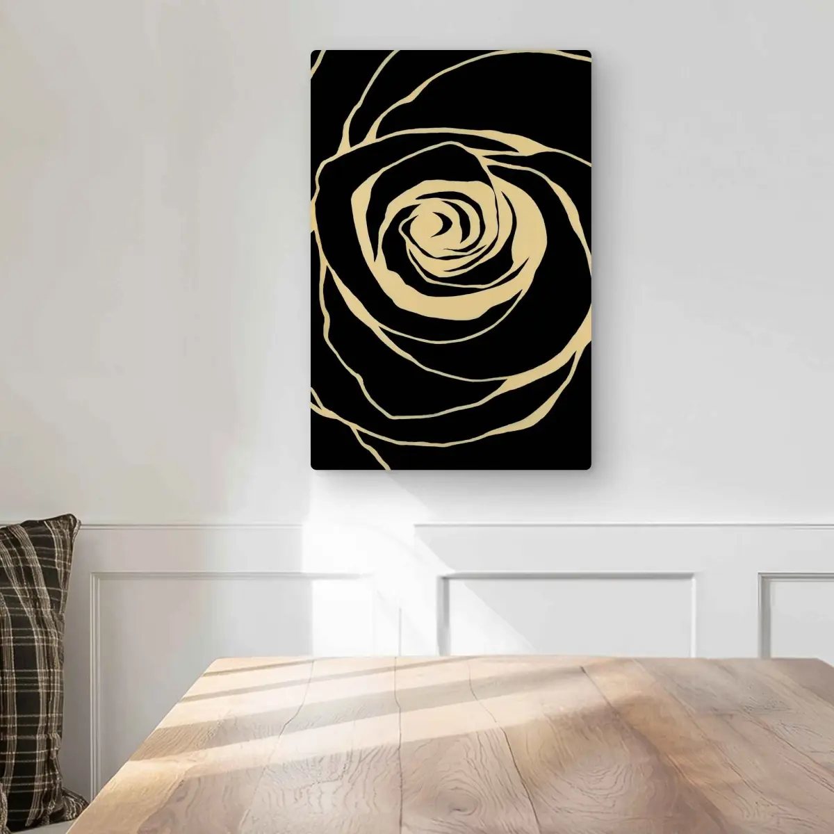 212 MAIN Artistic Floral Black Rose Aluminium Photo Metal Print Wall Art, 12x18 in, Decoration for Living Room Home Decor, Black Rose Prints, Decorative Metallic Prints