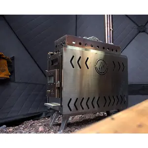 Sauna Tent Wood Stove | Portable | Brushed Stainless
