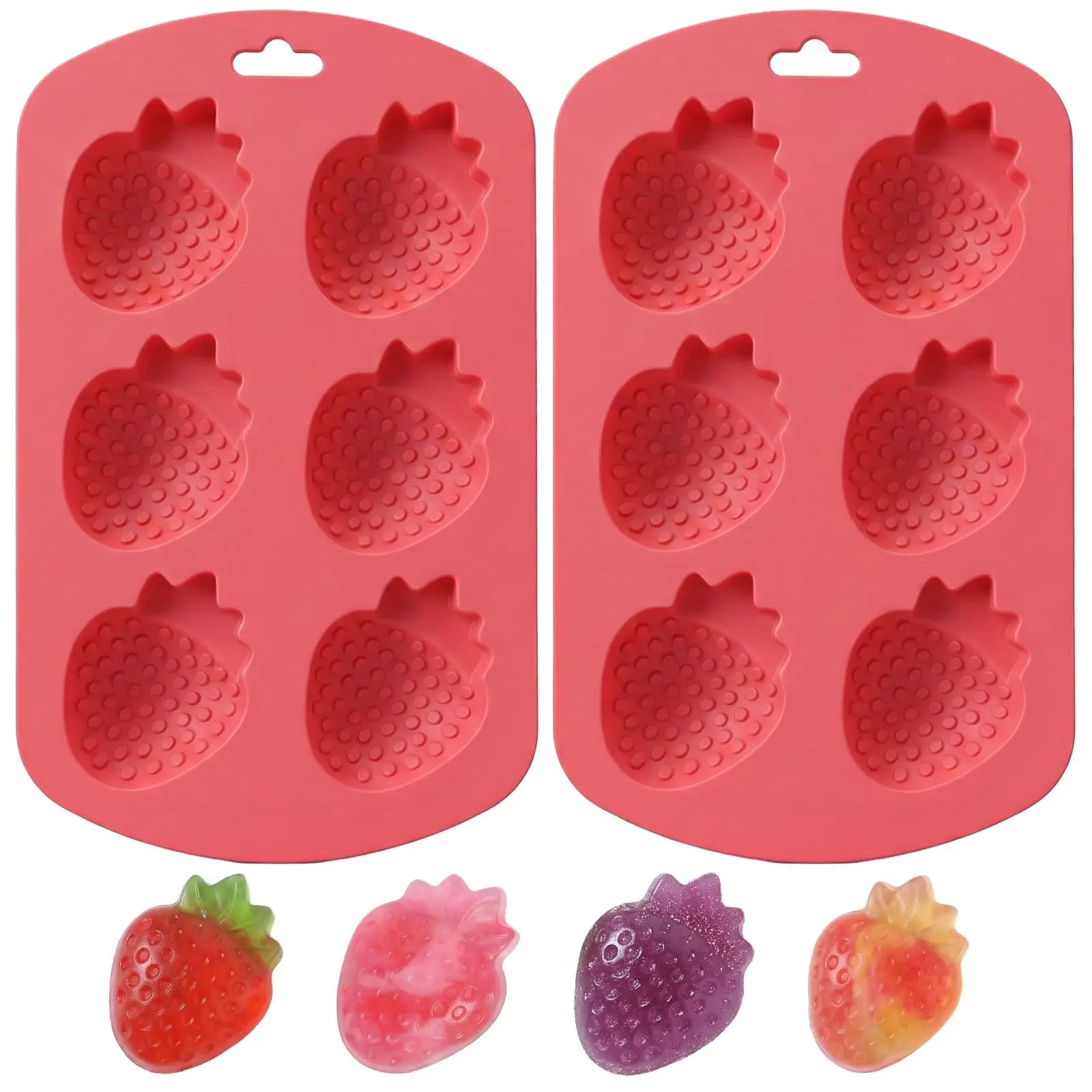 Silicone Mold Strawberry Shaped Mould, Food Grade DIY Tool, Easy Release, Durable, Practical, for Chocolate, Candy, Cake, Ice, Candle, Handmade Decoration