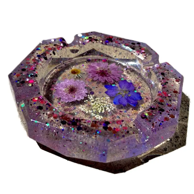 Purple Flower Ash Tray