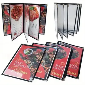 For A4 1/2/4/ 6/8/ Slots Single Dobule Three Panel Plastic Menu Holder Transparent Folder Cover