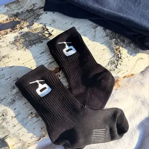 Embroidered Gondola Apres Ski and Snowboard Socks- Winter Sports Gift