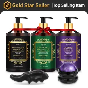 Pjordo-3 Pack Massage Oil for Relaxation -Massage Therapy