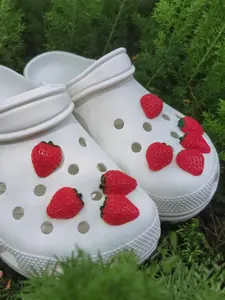9pcs/set Cute Strawberry Design Shoe Decoration, Fruit Shoe Decorations for Clogs, Kawaii Shoes Accessories