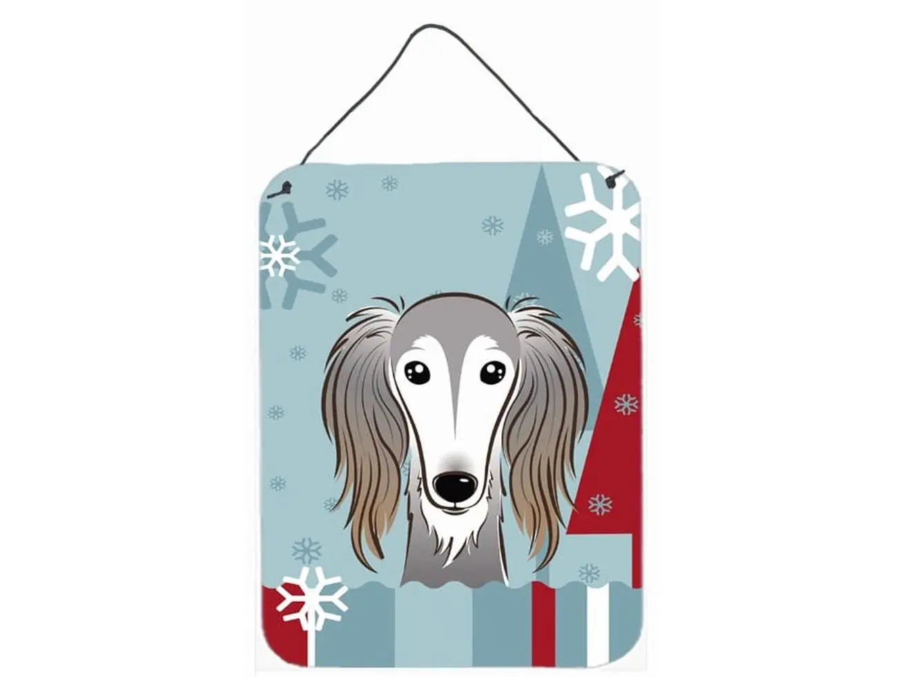 Carolines Treasures BB1725DS1216 Hangable Aluminium Winter Holiday Saluki Wall & Door Hanging Prints, Home Decor Accessory
