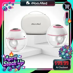 MomMed  M21 Luma Built-In Night Light Breastfeeding Pump, Upgraded Hands-Free Wearable Breast Pump, 150ml Nursing Cup With 17/19/21/24mm Flange Insert, 4 Modes & 12 Suction Levels,  27mm Portable Electric Pump