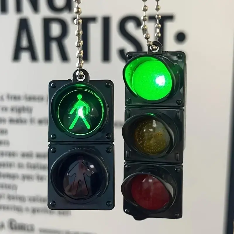 Traffic Light Keychain For Bags Light Key Holder, Unique Backpack Accessory for Fun and Style, Novelty Keyring for Everyday Use, Cool Keychains, Light Up Keys, Stylish Keychain