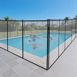 Garvee 4FT x 48FT and 4FT x 72FT Removable Pool Safety Fences with 320GSM Mesh and Stainless Steel Frame, DIY Adjustable Barriers for Inground/Above Ground Pools, Gardens, Decks, and Backyard Protection