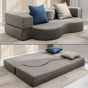 Foldable Sofa Bed, Leathaire Floor Sofa Bed, Fold Out Couch Bed, Futon Sofa Bed