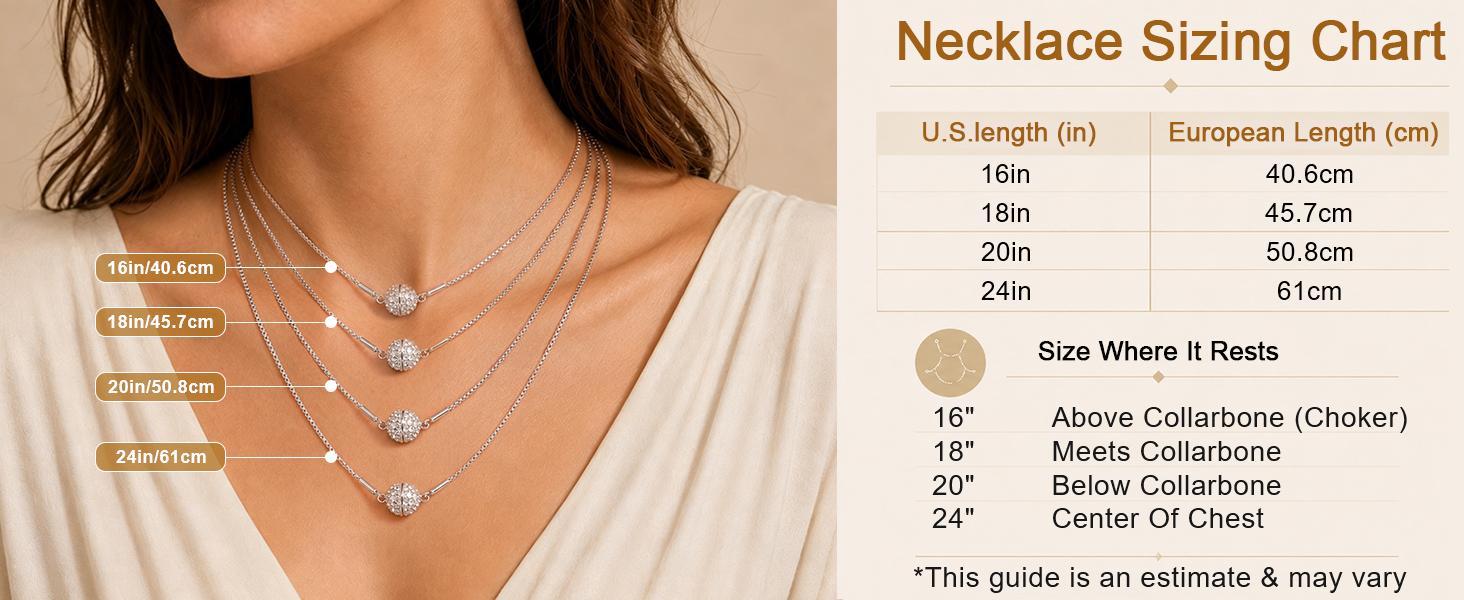 BONISON 3PCS Layering Necklaces for Women, Stainless Steel Silver Box & Snake Chain Set with Magnetic Clasp, 16/18/20/24 Inch, Includes Jump Rings for Pendants