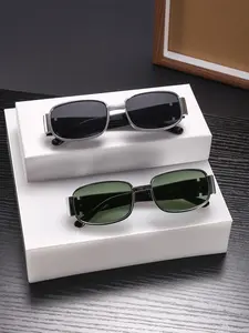 Men's Casual Rectangular Sunglasses, Vintage Design, Color Lenses, Ideal for Daily Wear, Photography, Travel, Beach, All Seasons