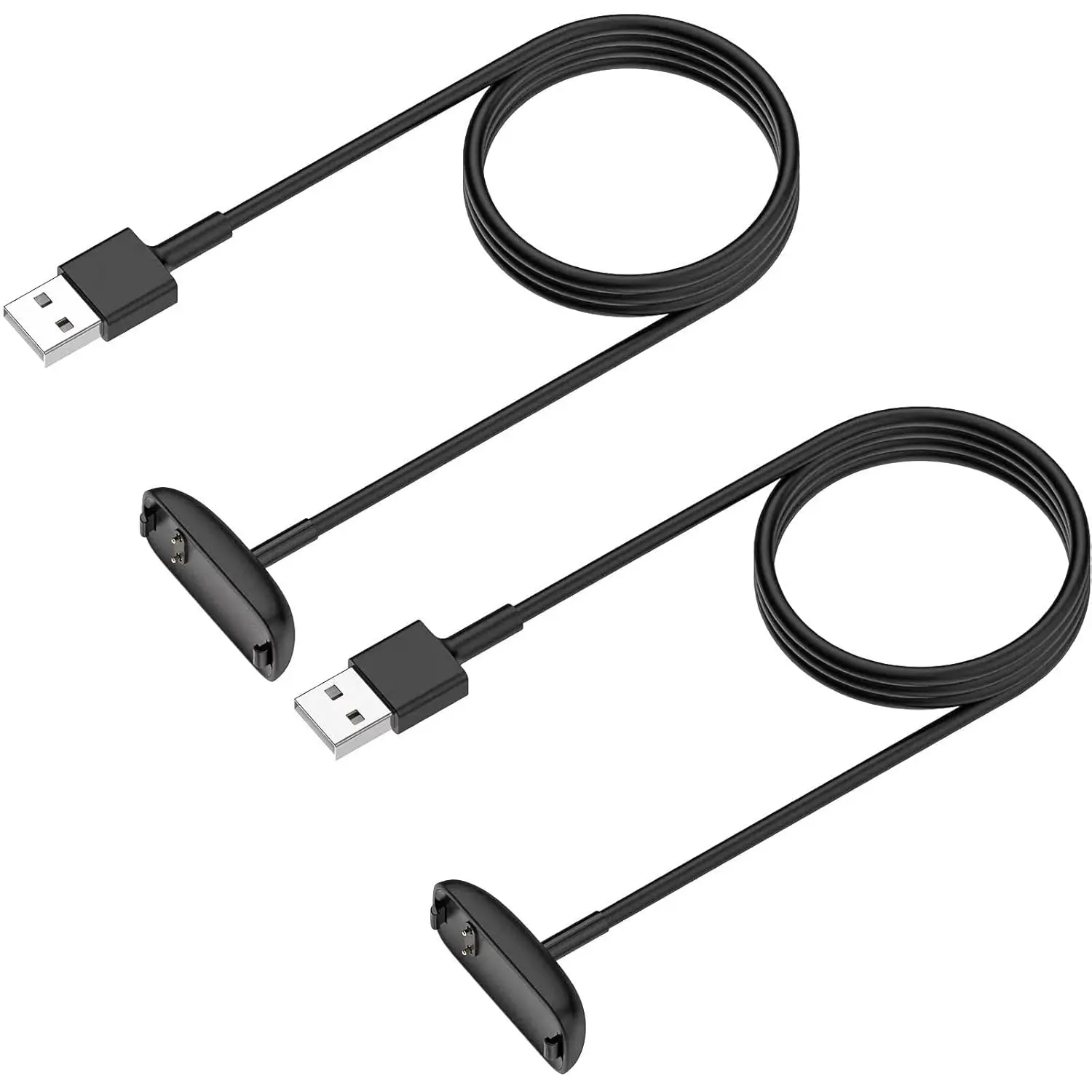 [2-Pack] Fitbit Inspire 3 Replacement USB-C Cords, Lightweight Durable Fast-Charging 2 Cables (3.3ft & 1.0ft Lengths), Compatible with Laptop Computers, Wearable Accessories