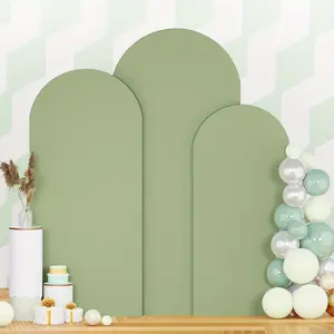 Wedding Arch Kit Set, 3-Piece Nylon Fit Arch Cover, Elastic Backdrop Stand, 4ft 5ft 6ft Balloon Arch, Light Blue Frame, Birthday Party Decor