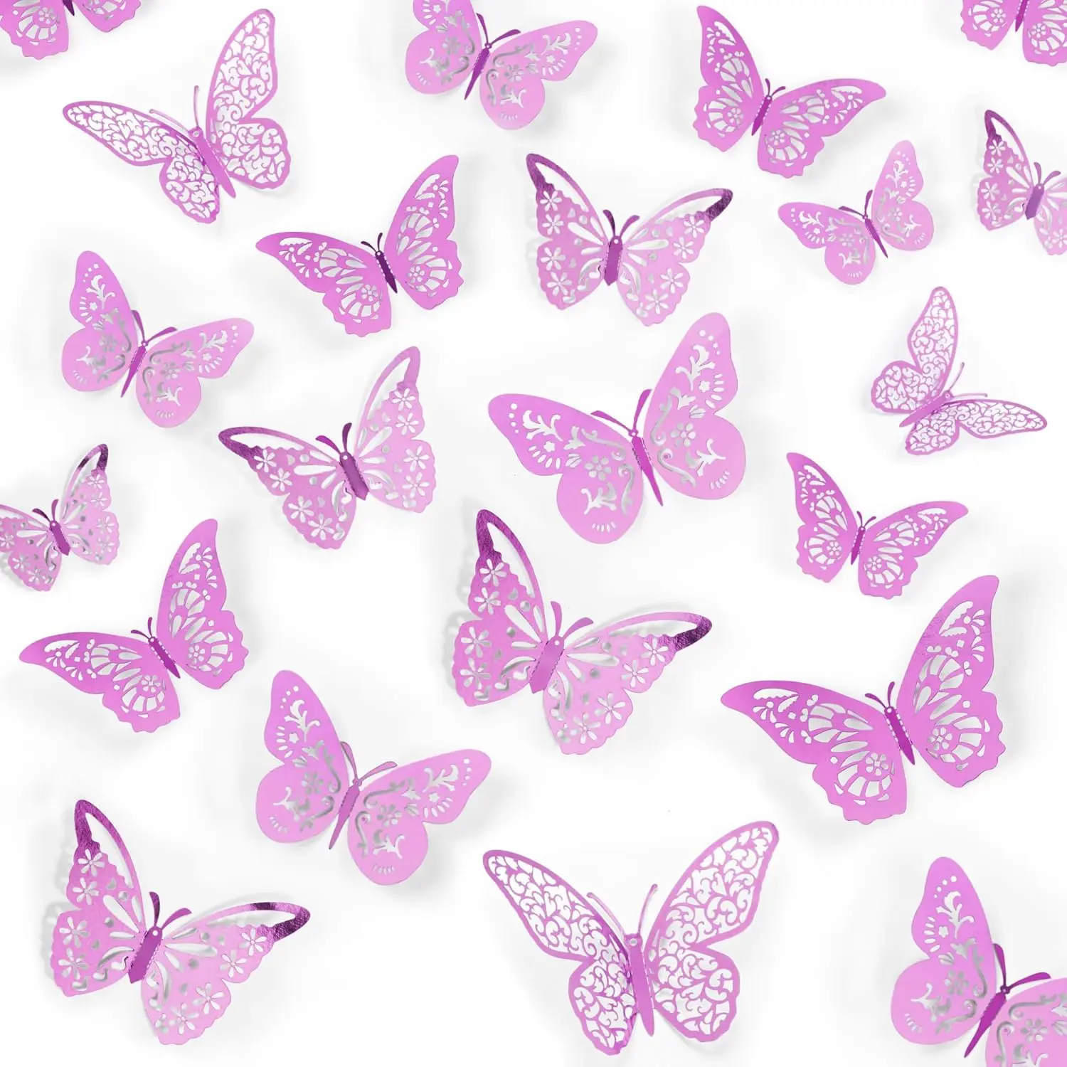 48 count Pale Plum Butterfly Decorations, 4 Styles 3 Sizes, Wall Decor,  Butterfly Party Decorations, Butterflies for Crafts, Bouquet, Cake Decorating, Flower Arrangements,Room Decor