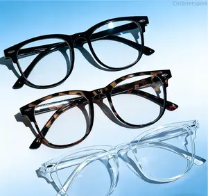 Circleletsspark 3pcs Retro Lightweight Fashion Glasses Set Full Frame Blue Ray Blocking For Summer Beach Vacation Outdoor Travel