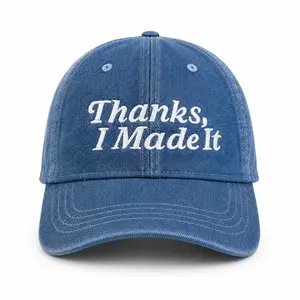 Thanks, I Made It - Medium Denim Hat – White Embroidery | Maker Favorite