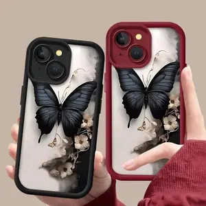"Butterfly Pattern Aesthetic Phone Case, Colorful Butterfly Art Design, Shockproof Protective Cover for IPhone 11-17 Series & Samsung S22-S25 Series "