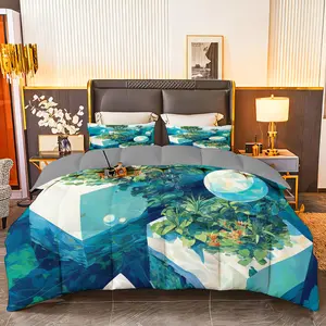 3pcs (1 comforter + 2 pillowcases) Bedding Set, All-Season Soft Microfiber, Hypoallergenic & Breathable, Wrinkle & Fade Resistant, Easy-Care, Queen/King/Full/Twin Size, Modern Artistic Abstract Pattern, Durable Fabric for Bedroom, Guest Room, Home, D