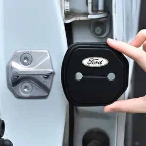 4Pcs Silicone Anti-collision Car Door Lock Protection Cover Sticker Decal For Cars Automobile Decals For Ford Kuga Territory Focus Focus Escort Fiesta Mondeo Taurus Everest Edge Car Accessories