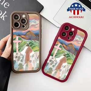Elegant Slim Case for iPhone11/12/13/14/15/16/promax/x/xs/xr/xsmax Case Religious Landscape Oil Painting Ultra Thin, Shockproof, Soft and Feminine