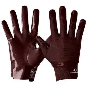 Cutters Rev Pro 5.0 Maroon Football Receiver Gloves - Air C-TACK Grip & Breathability for Enhanced Performance