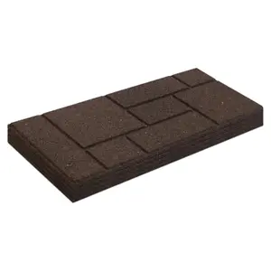 TierraVerde 4 Pack 10" x 24" Cobblestone Stair Tread Decorative Panels, Brown
