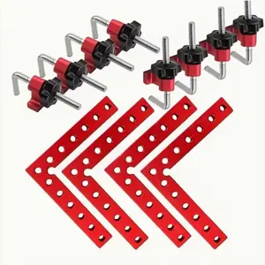 1 Piece Aluminum Alloy Woodworking Corner Clamp and Square Set, Hardware, professional tool style design, delivers accurate 90-degree alignment with stable clamping force, ideal for panel joining, picture frame assembly and precision woodworking projects
