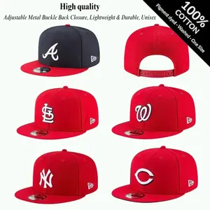 New Era MLB Snapback Hat – NY Yankees LA Dodgers Sox Cardinals Nationals Adjustable Cap, Flat Brim, Urban Style