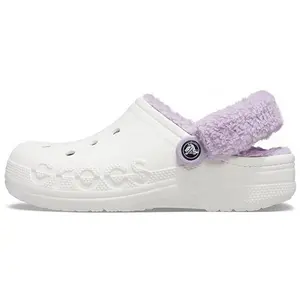 Crocs Baya EVA Comfortable Breathable Casual Sport Sandals for Men and Women in White and Purple Verifiable, with credentials and supporting global authentication