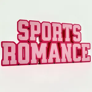 Sports Romance Bookshelf Decor - Custom Colors for Hockey, Baseball, Football, Basketball - 3D Printed Home Decor for Office & Library