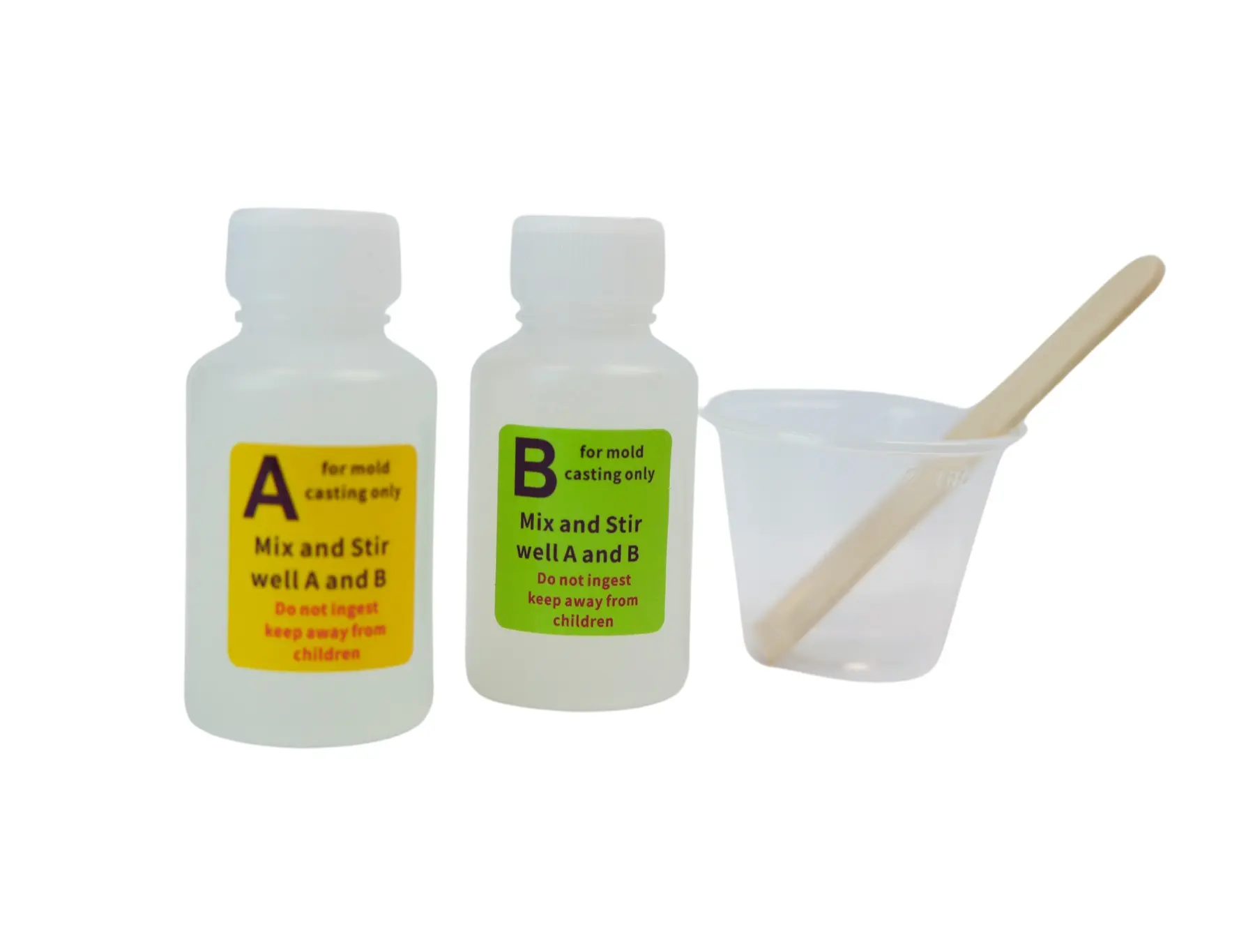 Picky Party SINGLE Silicone Refill Kit - Two 1oz. Liquid Bottles, Mixing Cup, Stirrer, and Gloves Organic Squeeze Pouch Plastic Food Jars