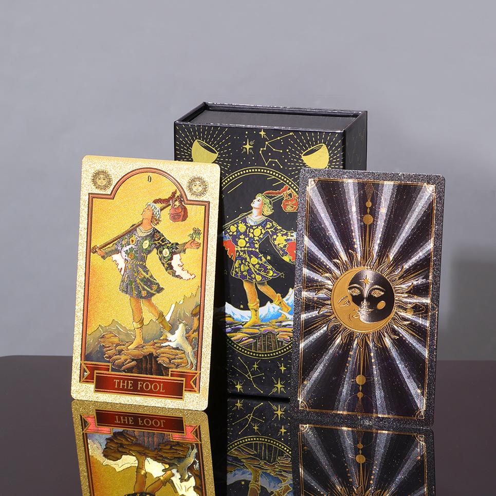Creative Tarot Cards in Pink-Gold Foil (Gift Box Edition) — Durable PET Material, Complete Full Set, Vividly Printed, The Premier Choice for Divination and Party Games (Includes Illustrated Guidebook)