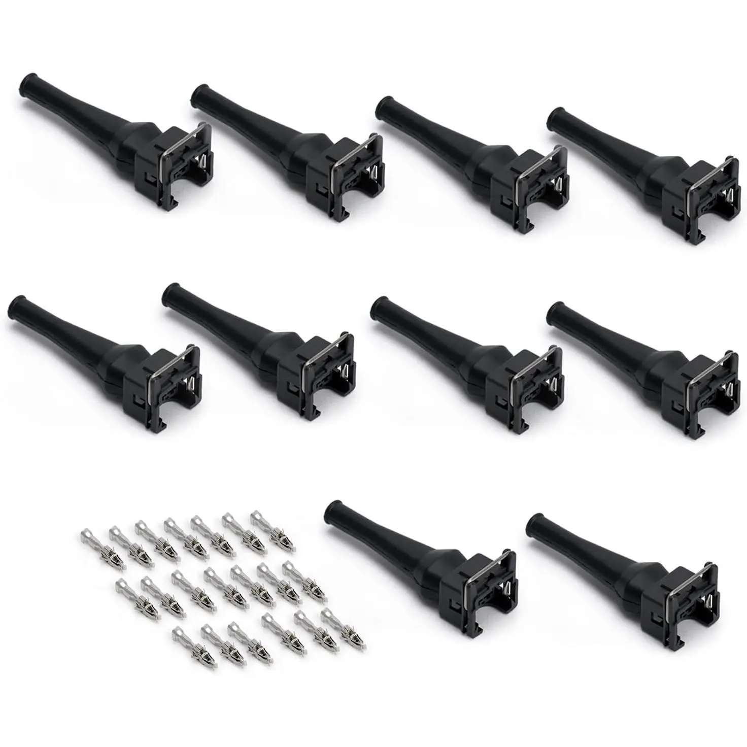 100% Brand New 10pcs/Set EV1 Fuel Injector Connectors - Rubber Auto Engine Repair Plugs, Seals for Long-Lasting Car Engine Connections (EV1 Connectors), Seal The Connector