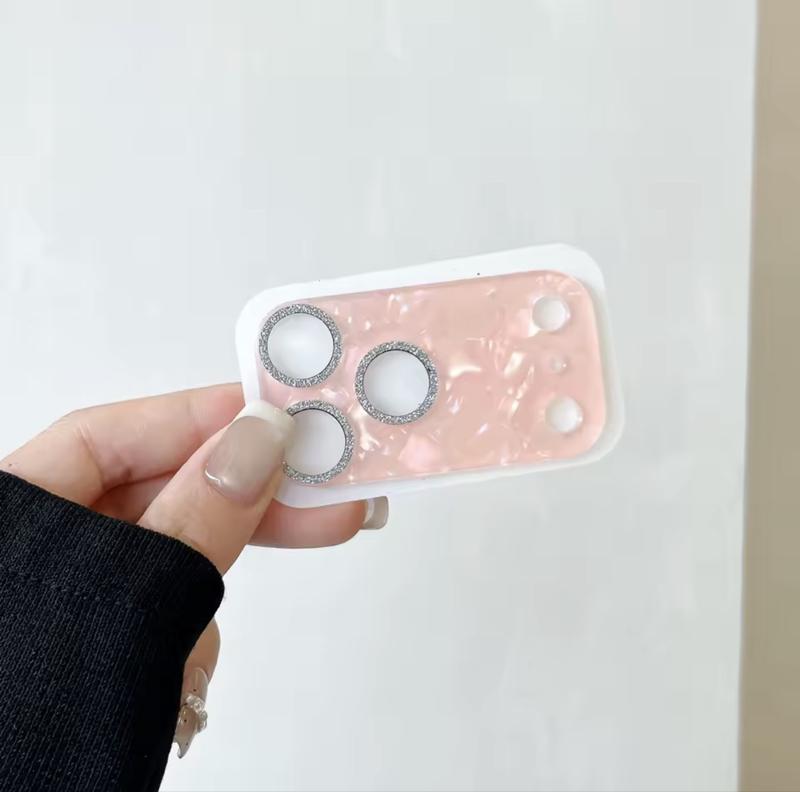 Iridescent Shining Rhinestone Camera Lens Protector for iPhone 17 Series Lens Film